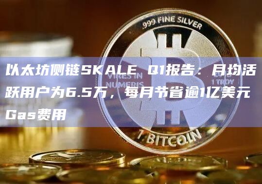 以太坊侧链SKALE Q1报告：月均活跃用户为6.5万，每月节省逾1亿美元Gas费用