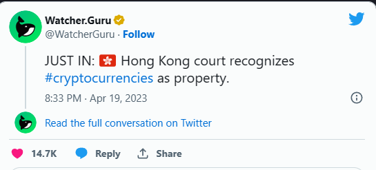 香港法院承认“加密货币为财产” 意味着什么？