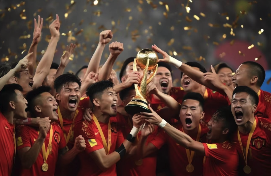 AI制作的“男足夺得世界杯冠军现场图”