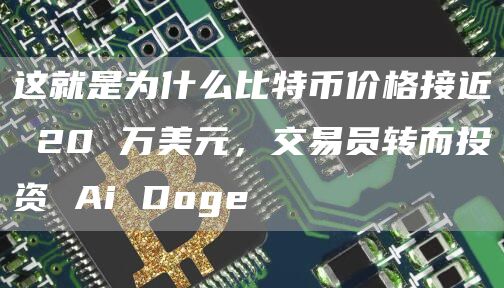 这就是为什么比特币价格接近 20 万美元，交易员转而投资 Ai Doge