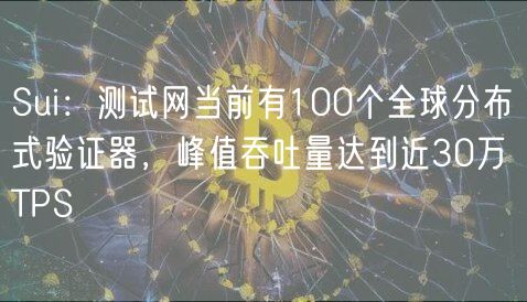 Sui：测试网当前有100个全球分布式验证器，峰值吞吐量达到近30万TPS