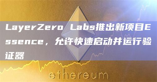 LayerZero Labs推出新项目Essence，允许快速启动并运行验证器