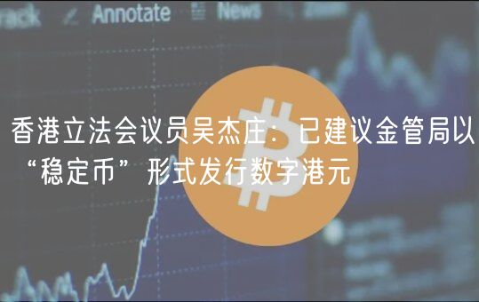 香港立法会议员吴杰庄：已建议金管局以“稳定币”形式发行数字港元