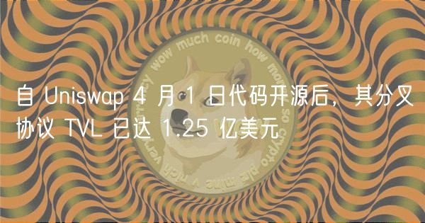 自 Uniswap 4 月 1 日代码开源后,其分叉协议 TVL 已达 1.25 亿美元