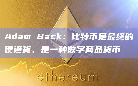 Adam Back：比特币是最终的硬通货，是一种数字商品货币