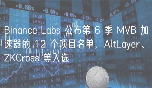 Binance Labs 公布第 6 季 MVB 加速器的 12 个项目名单，AltLayer、ZKCross 等入选