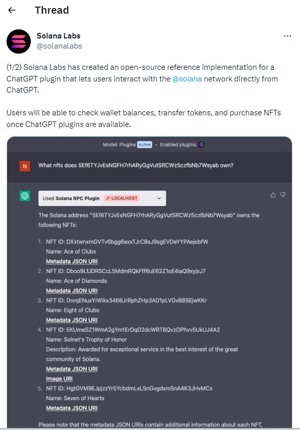 Solana 推出 ChatGPT 插件