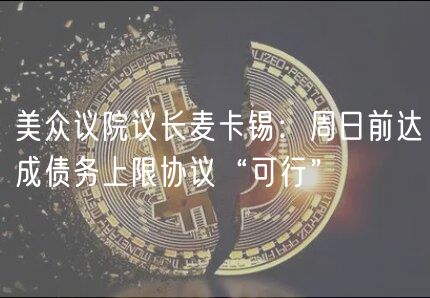 美众议院议长麦卡锡:周日前达成债务上限协议“可行” 美众议院议长麦卡锡:周日前达成债务上限协议“可行”