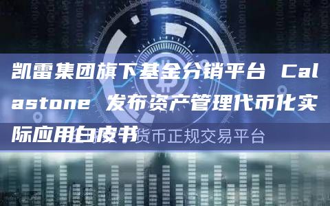 凯雷集团旗下基金分销平台 Calastone 发布资产管理代币化实际应用白皮书