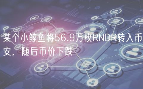 某个小鲸鱼将56.9万枚RNDR转入币安，随后币价下跌