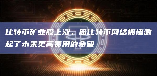 比特币矿业股上涨，因比特币网络拥堵激起了未来更高费用的希望