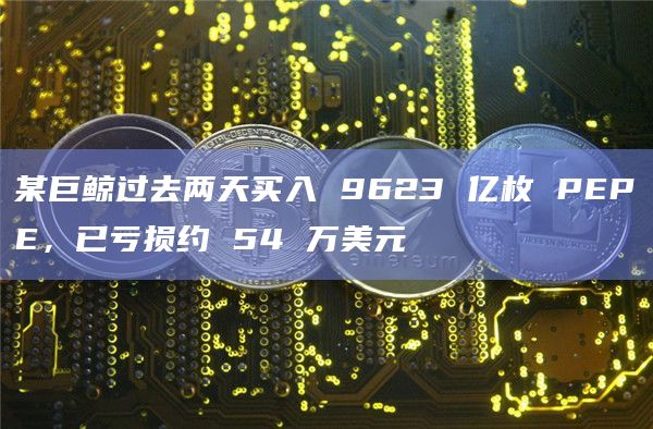 某巨鲸过去两天买入 9623 亿枚 PEPE，已亏损约 54 万美元