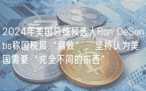 2024年美国总统候选人Ron DeSantis称国税局“腐败”，坚持认为美国需要“完全不同的东西”