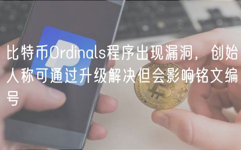 比特币Ordinals程序出现漏洞，创始人称可通过升级解决但会影响铭文编号