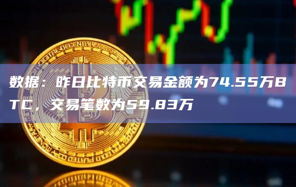 数据：昨日比特币交易金额为74.55万BTC，交易笔数为59.83万