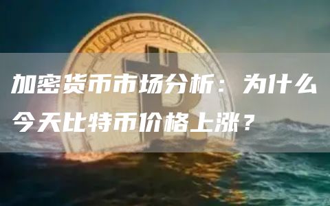 加密货币市场分析：为什么今天比特币价格上涨？