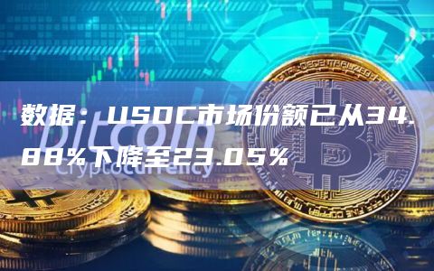 数据：USDC市场份额已从34.88%下降至23.05%
