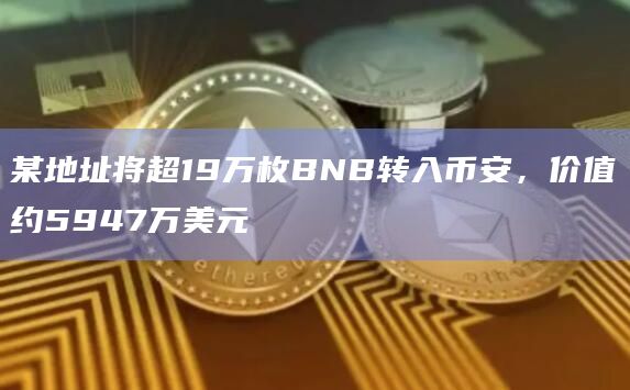 某地址将超19万枚BNB转入币安，价值约5947万美元