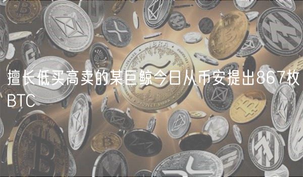 擅长低买高卖的某巨鲸今日从币安提出867枚BTC