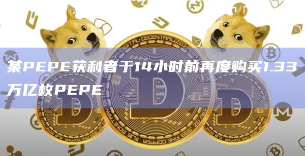 某PEPE获利者于14小时前再度购买1.33万亿枚PEPE