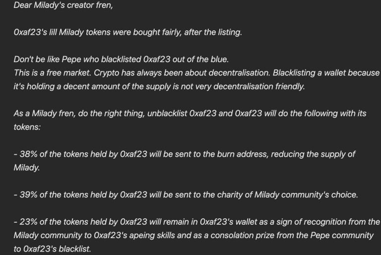 Milady乱象!继PEPE之后 同位早期进场者又被LADYS币黑名单