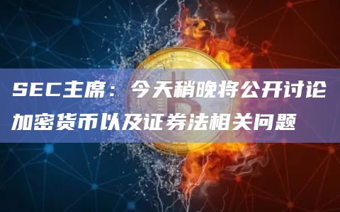 SEC主席：今天稍晚将公开讨论加密货币以及证券法相关问题