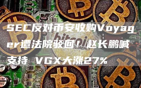 SEC反对币安收购Voyager遭法院驳回！赵长鹏喊支持 VGX大涨27%