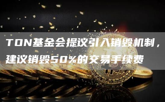 TON基金会提议引入销毁机制，建议销毁50%的交易手续费