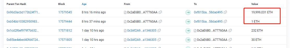 数据：Azuki已Elementals销售所得2万枚ETH转入Coinbase Prime