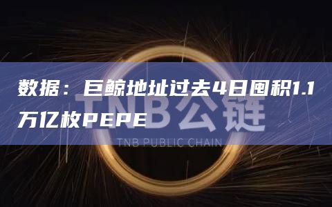 数据：巨鲸地址过去4日囤积1.1万亿枚PEPE