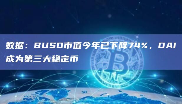 数据：BUSD市值今年已下降74%，DAI成为第三大稳定币