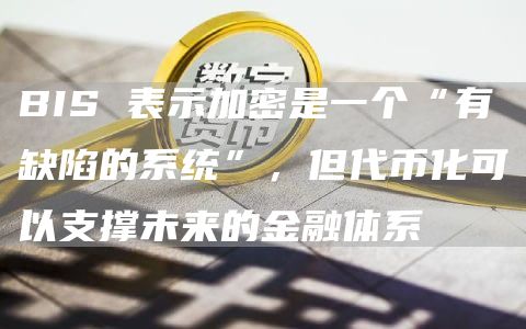 BIS 表示加密是一个“有缺陷的系统”，但代币化可以支撑未来的金融体系