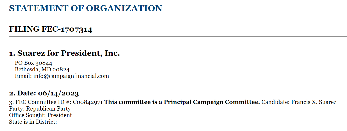 比特币定投师迈阿密市长参选美国总统！党内挑战川普1