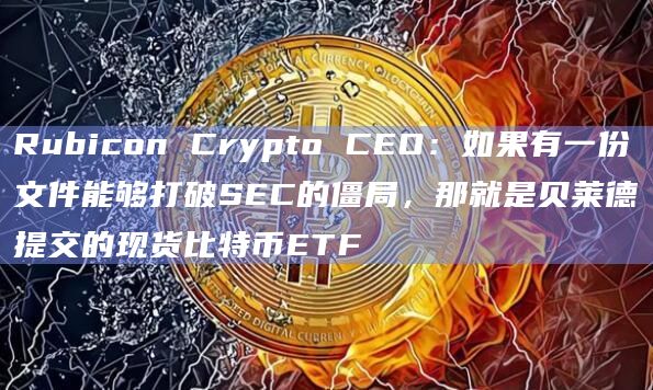 Rubicon Crypto CEO：如果有一份文件能够打破SEC的僵局，那就是贝莱德提交的现货比特币ETF