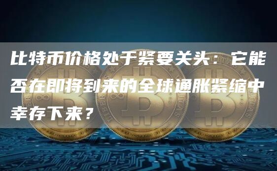 比特币价格处于紧要关头：它能否在即将到来的全球通胀紧缩中幸存下来？