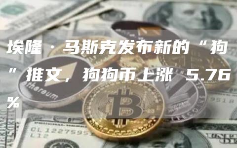 埃隆·马斯克发布新的“狗”推文，狗狗币上涨 5.76%