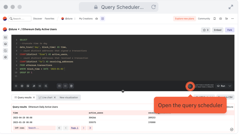链上数据平台Dune Analytics推出了四项功能更新