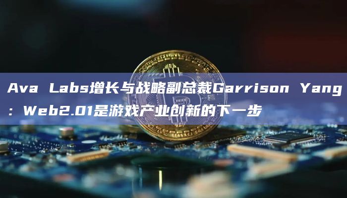 Ava Labs增长与战略副总裁Garrison Yang：Web2.01是游戏产业创新的下一步