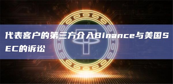 代表客户的第三方介入Binance与美国SEC的诉讼