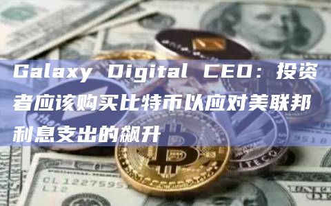 Galaxy Digital CEO：投资者应该购买比特币以应对美联邦利息支出的飙升