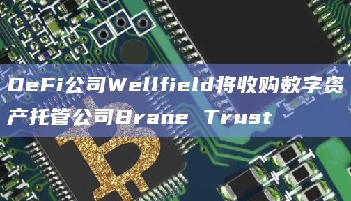 DeFi公司Wellfield将收购数字资产托管公司Brane Trust