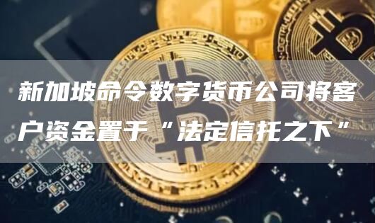 新加坡命令数字货币公司将客户资金置于“法定信托之下”