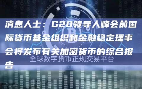 消息人士:G20领导人峰会前国际货币基金组织和金融稳定理事会将发布有关加密货币的综合报告