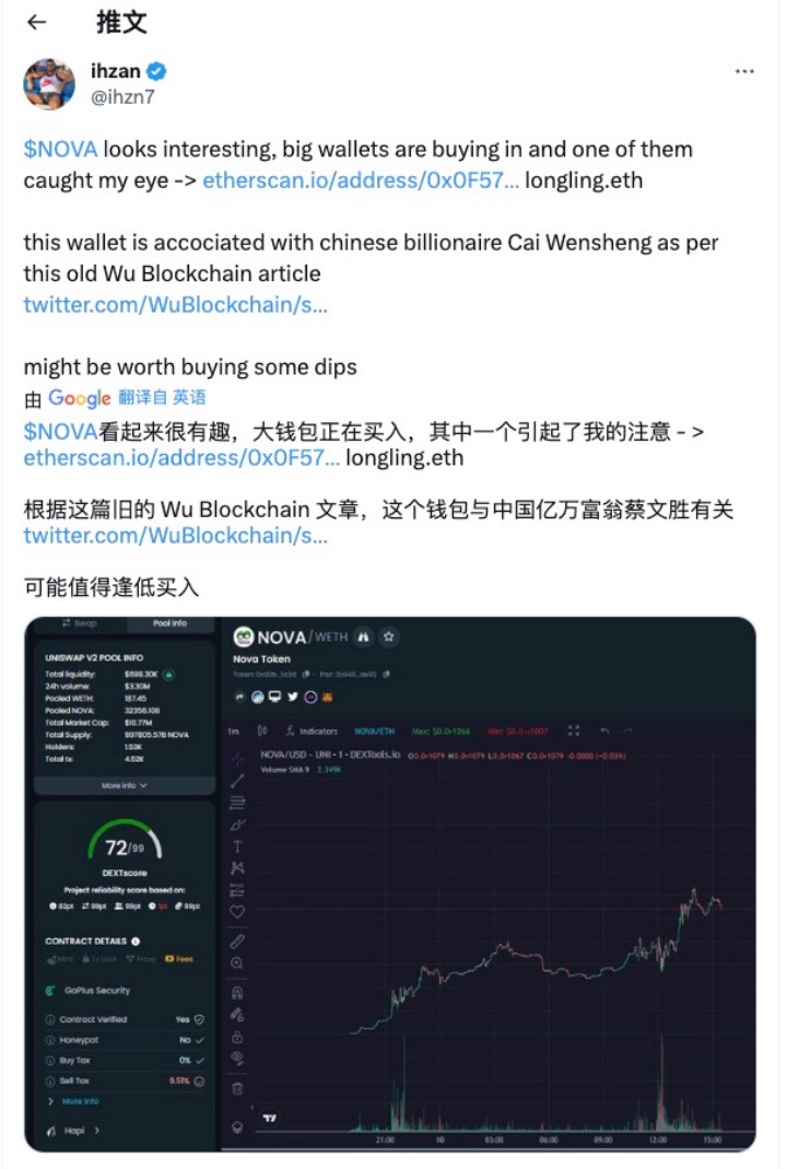 NOVA将成为下一个pepe？从操盘手法出发分析