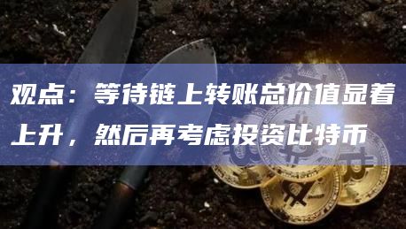 观点：等待链上转账总价值显着上升，然后再考虑投资比特币