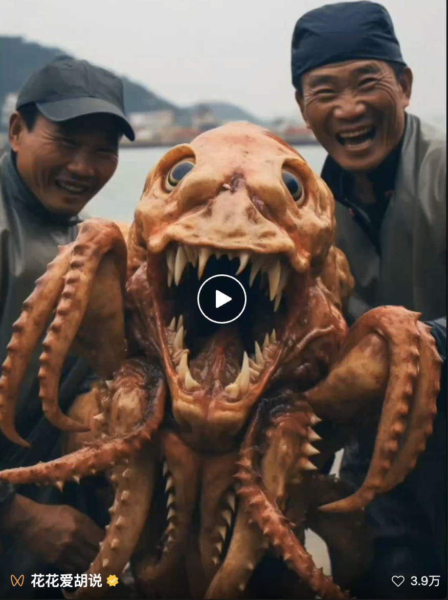 核污水流向大海,AI预测的变异生物触目惊心,搞笑AI扩图小红书获赞1.7万