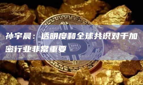 孙宇晨：透明度和全球共识对于加密行业非常重要