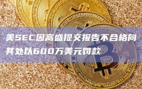 美SEC因高盛提交报告不合格向其处以600万美元罚款