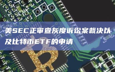 美SEC正审查灰度诉讼案裁决以及比特币ETF的申请