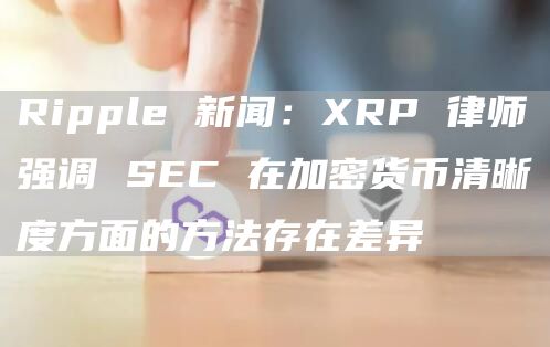 Ripple 新闻：XRP 律师强调 SEC 在加密货币清晰度方面的方法存在差异